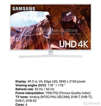 Samsung smart TV 125cm biela