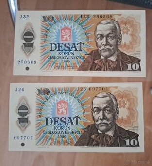 2x  ceskoslovenske bankovky 10ksc 1986