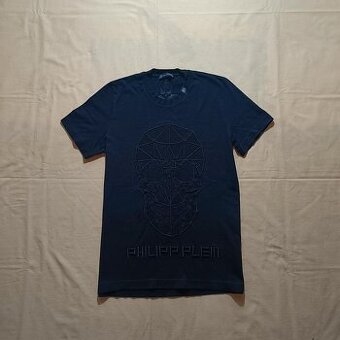 Philipp Plein čierne tričko s lebkou s diamantmi slim fit M