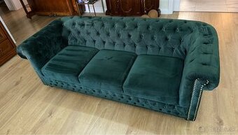 Pohovky Chesterfield 2 kusy. Smaragdová zelená. - 1