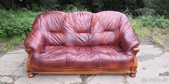 Kožená sedacia súprava-ROZKLADACIA