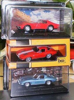 CHEVROLET CORVETTE , C2 , C3 , C4 1:43  DE AGOSTINI ,IXO