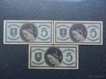 Bankovky slovenský štát nep. a perf. 6