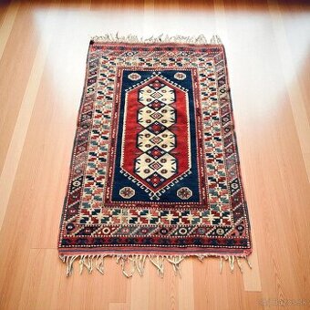 Krásny vlnený vintage turecký koberec, 160x105