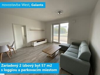 Zariadený 2izbový byt 57m2 Galanta s parkovacím miestom 600€
