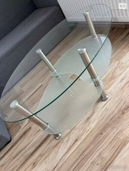 Moderný sklenený konferenčný stolík (3 úrovne)