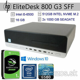 HP 800G3,i5-6G,16GB RAM,512GB SSD,2x1TB HDD,GT 1030 2GB