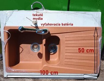 Kameninové 2-umývadlo s batériou