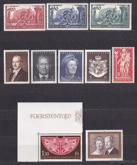 Lichtenstein - zostava známok