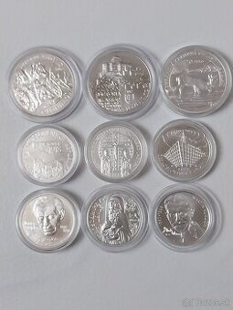 Mince strieborne 10 a 20 eurove mince BK