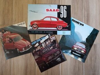 Prospekty Saab a Volvo 50. až 90. léta.