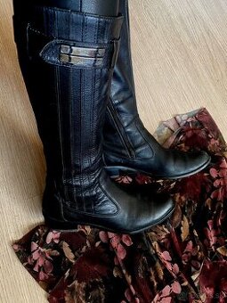 Dámske kožené čižmy pod koleno- pravá koža