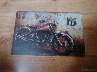 Plechová tabuľa Moto Route 66