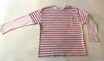 Pruhované bavlnené tričko na 7-8 rokov