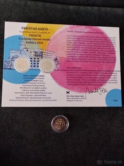 Trenčín 2026 2 euro zberateľská pamätná karta coincard