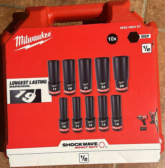 Milwaukee SADA DLHÝCH RÁZOVÝCH NÁSTAVCOV 1/2 - 10 KS