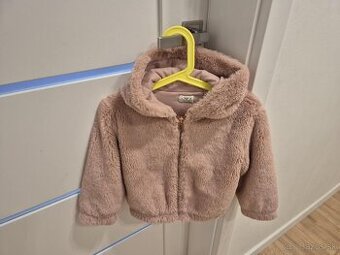 F&F Dievčenská prechodná chlpatá bunda veľ 98