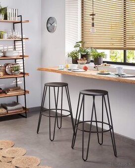 Tmavošedé celokovové barové stoličky Mallone