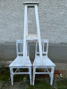 Retro stoličky so stolíkmi. - 1