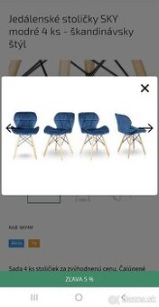 Jedálenské stoličky čisto nové