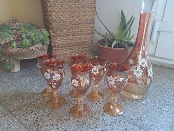 Vínové poháre a karafa Bohemia krištáľ