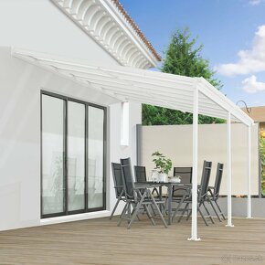 Hliníková pergola Borneo 4 x 3 a 6 x 3 - biela transparentná