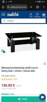 Sklenený čierny stôl - 1