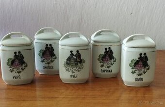 Starožitné porcelánové dózy - 5 ks