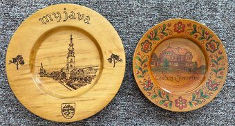 Hodiny a rucne vypalovane drevenne taniere "myjava" - 1