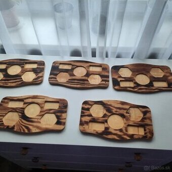 Drevené tácky- 5 ks