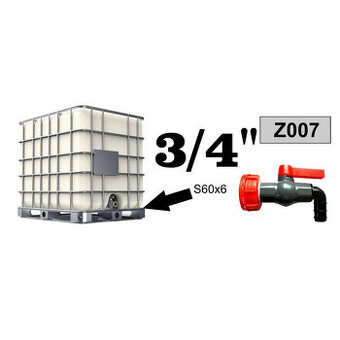 Guľový ventil 3/4" PVC pre IBC