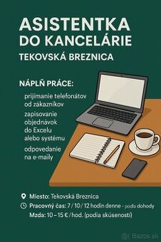 Asistentka do kancelárie – Tekovská Breznica, objednávky
