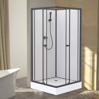 💧 Sprchový box štvorcový Elize 80x80x200 čierny (+vanička)