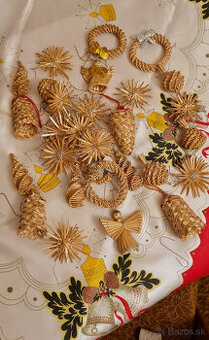 slamené vianočné ozdoby - - 1