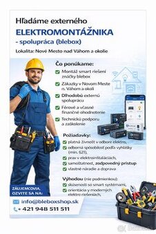 Hľadáme externého elektromontážnika – spolupráca (blebox)