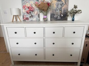 Komoda, 8 zásuviek, bielo morené, 160x96