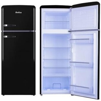 AMICA  CHLADNIČKA S MRAZNIČKOU VD 1442 AB, ČIERNA