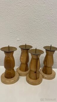 Drevené Svietniky 4 ks
