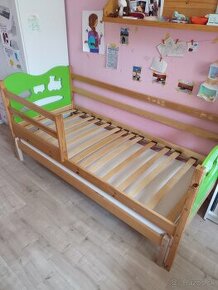 Detská posteľ s prístelkou - masívna borovica