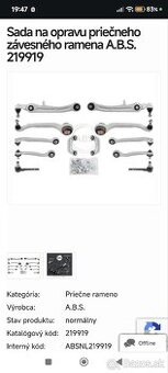 Nová sada ramien Audi vw