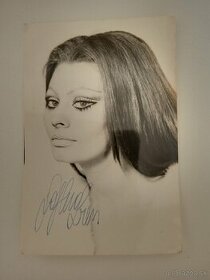 Podpísaná karta Sophia Loren.