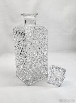 Krištálové sklo retro whisky karafa VÝSTAVNÝ KUS