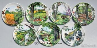 nádherné veľké porcelánové taniere s prírodnou panorámou