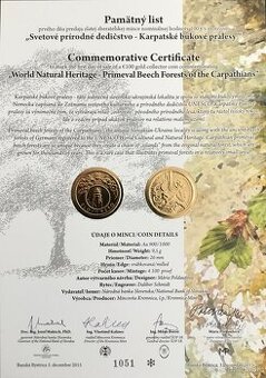 2015/100€ - Bukové pralesy - Pamätný list