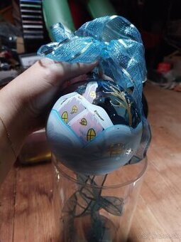 Retro veľka sklenená vianočná guľa