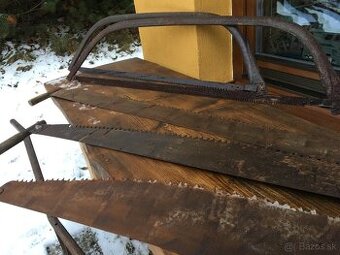 5x Stara pila, starozitna pila bruchatka, píla obojrucna