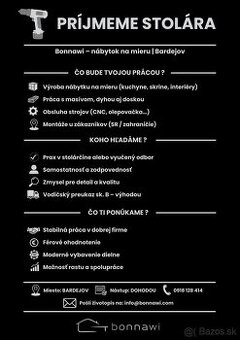 🔨 PRIJMEME STOLÁRA