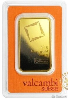 Na predaj: Investičný zlatý slitek Valcambi 50 g