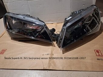 Škoda Superb III. ľ+p p svetlo xenon zadné s p hmlouky