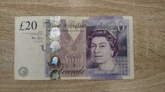 Predám starú bankovku 20 libier (GBP)
